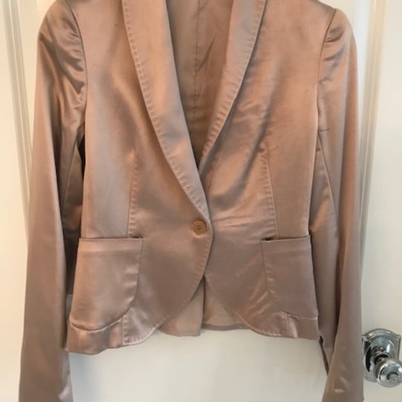 Theory Beige Satin Blazer - Picture 1 of 5